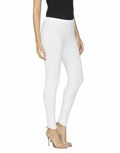 Fablab Women's Slim Fit Cotton Leggings (woolen leggings white_White_Free Size)