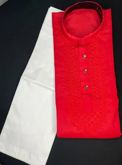 Classic Cotton Embroidered Kurtas for Men