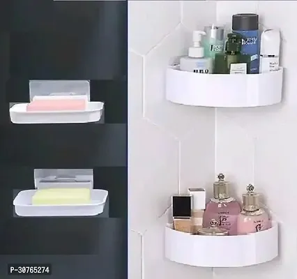 Multipurpose Wall Corner Shelves and Soap Stand