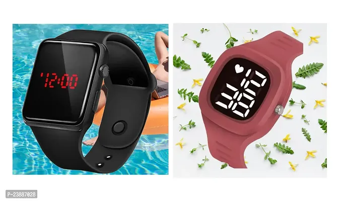 Buy Kimy Kids Waterproof Sports Square Combo Watch For Boys Baby Girls Fashion Digital Watch With Led Display Pack Of 2 Watches Online In India At Discounted Prices