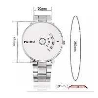 Elegant White Round Dial Gold Stainless Steel Chain Analog Wristwatch for Men and Boys Combo (Pack of 2 watches)-thumb3