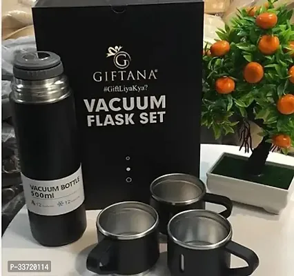 Insulated Stainless Steel Vacuum Flask with Steel Cup