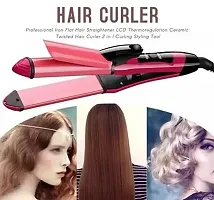 2 in 1 Hair Straightener and Curler for Hair Styling-thumb1