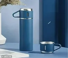 Latest Steel Vacuum Flask Set with 3 Steel Cups Combo-thumb2