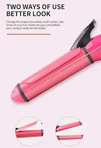 2 in 1 Professional Hair Straightener Curler  (Pink)-thumb3