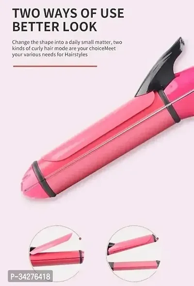 2 in 1 Professional Hair Straightener Curler  (Pink)-thumb4