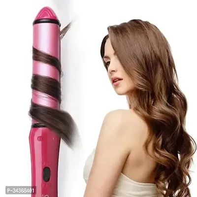 Beauty Set of Professional Hair Straightener and Hair Curler with Ceramic Plate For Women (Pink)-thumb2