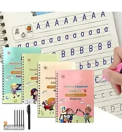 Magic Re-Usable Drawing, Alphabet, Numbers And Math Exercise Books For Children-thumb2