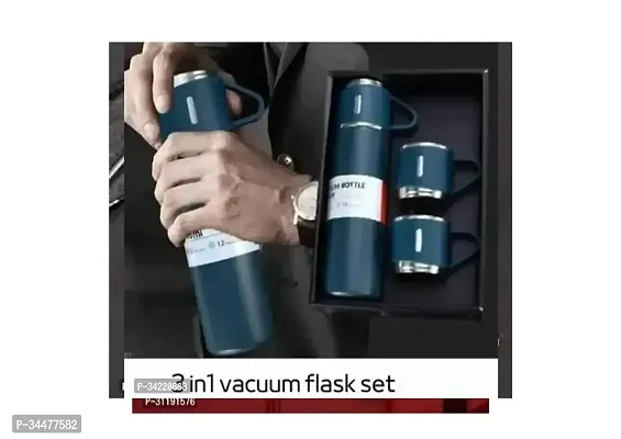 Stainless Steel Vacuum Insulated Bottle Water Flask Gift Set with Two Cups Gifts for Employees Corporate Gift Items Vacuum Flask Set with 2 Mugs-thumb5