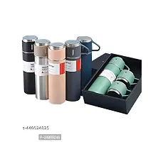 Thermo 500ml Vacuum Insulated Bottle Water Flask Gift Set with Two Cups Hot and Cold (Assorted color-Pack of 1)-thumb2