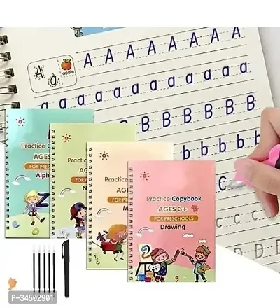 4 Pcs Set Reusable Handwriting Practice Magic Writing Book For Kids-thumb2