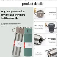 Stainless Steel Vacuum Flask Bottle With 2 Cups Set (Assorted color)-thumb1