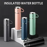 Stainless Steel Vacuum Flask Bottle With 2 Cups Set (Assorted color)-thumb3