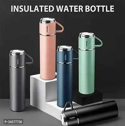 Stainless Steel Vacuum Flask Bottle With 2 Cups Set (Assorted color)-thumb4