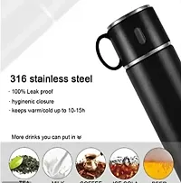 Stainless Steel Vacuum Flask Bottle With 2 Cups Set-thumb2