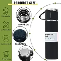 Stainless Steel Vacuum Flask Bottle With 2 Cups Set-thumb3