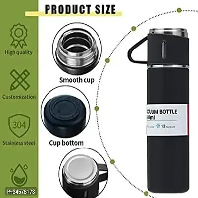 Stainless Steel Vacuum Flask Bottle With 2 Cups Set-thumb4