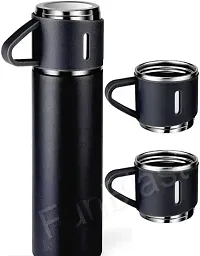 Stainless Steel Vacuum Flask Bottle With 2 Cups Set-thumb2