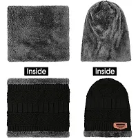 Winter Woolen Men And Women Cap With Neck Warmer [PACK OF 1] (Color May Vary)-thumb2