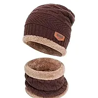 Winter Woolen Men And Women Cap With Neck Warmer [PACK OF 1] (Color May Vary)-thumb4