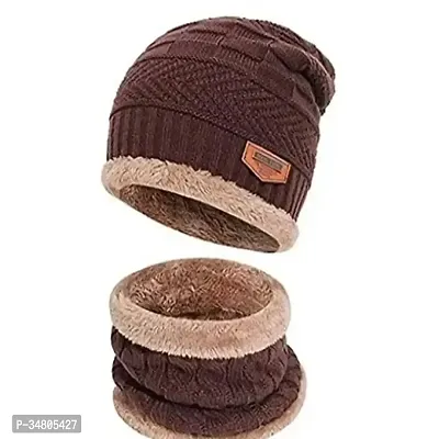 Winter Woolen Men And Women Cap With Neck Warmer [PACK OF 1] (Color May Vary)-thumb5