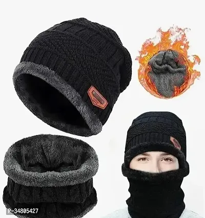 Winter Woolen Men And Women Cap With Neck Warmer [PACK OF 1] (Color May Vary)-thumb4