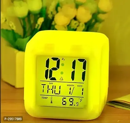 Designer Yellow Digital Table Clock-thumb0