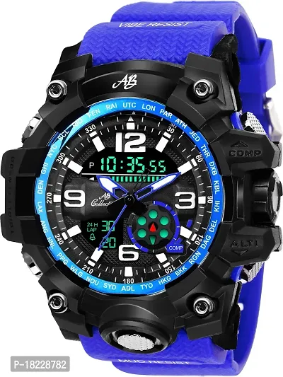 Excellent Black Silicone Analog  Digital For Men