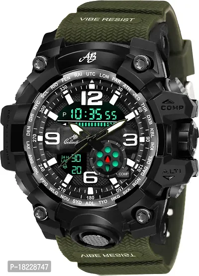 Excellent Black Silicone Analog  Digital For Men