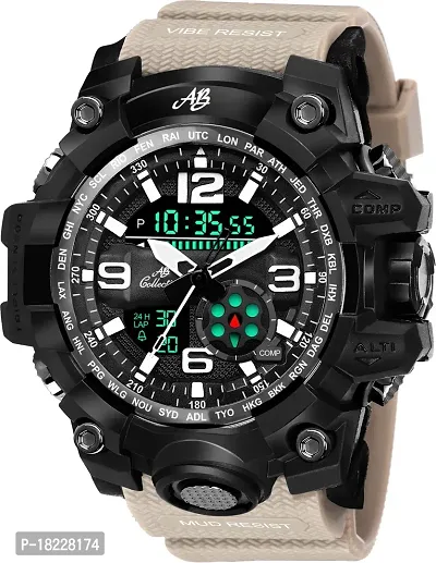 Excellent Black Silicone Analog  Digital For Men