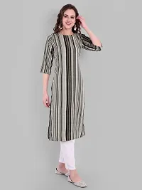 Gloryance Women Striped Straight Crepe Kurtis (XX-Large, Green)-thumb3