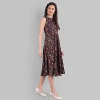 Women Floral Printed Fit and Flare midi A-line Dress-thumb4