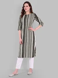 Gloryance Women Striped Straight Crepe Kurtis (XX-Large, Green)-thumb4