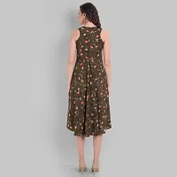Women Floral Printed Fit and Flare midi A-line Dress-thumb2