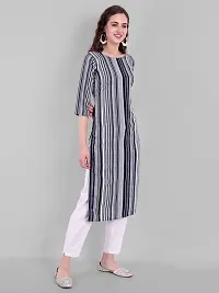 Gloryance Women Striped Straight Crepe Kurtis (XX-Large, Blue)-thumb3