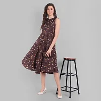 Women Floral Printed Fit and Flare midi A-line Dress-thumb1