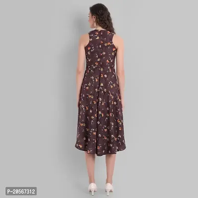 Women Floral Printed Fit and Flare midi A-line Dress-thumb3