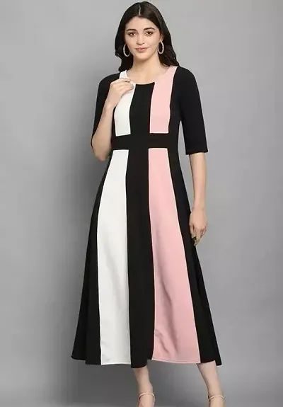 Trendy Color blocked Casual Dress