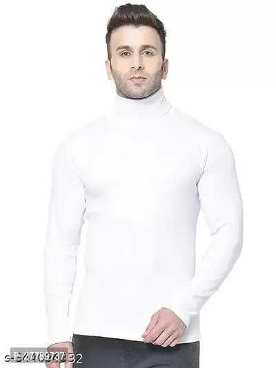 Kavya Fashion  Mens Solid Cotton Round Neck Tshirt In White (Pack Of 1)-thumb0