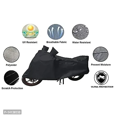 GANPRA Presents Water Resistant  All Weather Protection Bike Cover Compatible with Hero Splendor NXG (Black Color)-thumb2