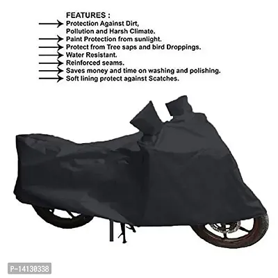 GANPRA Presents Water Resistant  All Weather Protection Bike Cover Compatible with Hero Splendor NXG (Black Color)-thumb3