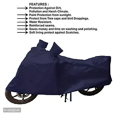 GANPRA Presents Water Resistant  All Weather Protection Bike Cover Compatible with Hero HF (Navy Blue)-thumb4
