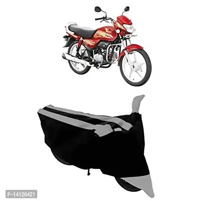 GANPRA Presents Semi Waterproof  Dustproof Scooter Bike Cover Compatible with Hero HF Deluxe (Grey)-thumb0
