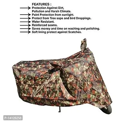 GANPRA Presents Water Resistant  All Weather Protection Bike Cover Compatible with Hero Super Splendor (Military)-thumb3