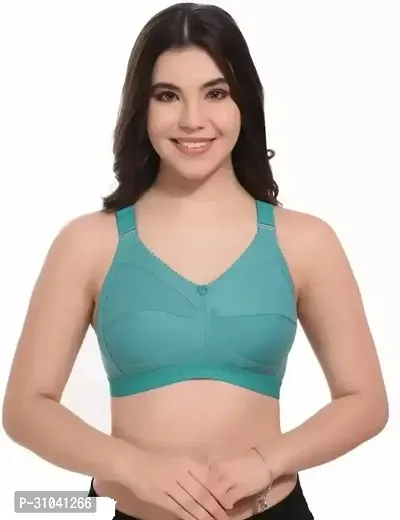 Stylish Green Cotton Blend Solid Bras For Women-thumb0