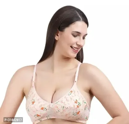 Stylish Beige Cotton Blend Printed Bras For Women-thumb2