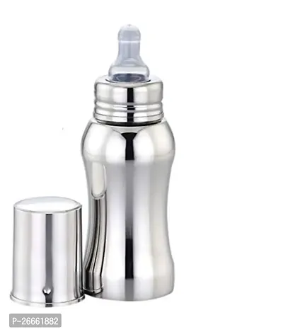 LEROYAL Amulya Stainless Steel Baby/Kids Feeding Bottle/Milk Bottle/doodh Bottle |Capacity 220 ml |Silver Color