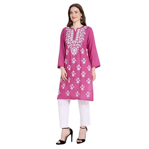 Classic Rayon Embroidered Kurta Bottom Set for Women