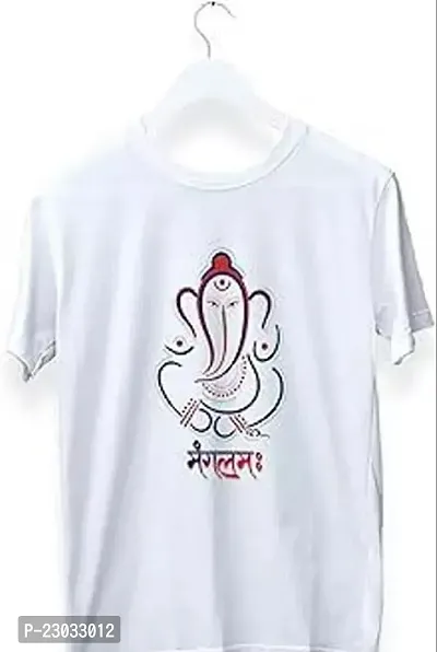 Printed Ganesha T-Shirt for Ganesh Chaturthi Special Unisex Half Sleeve T-Shirtnbsp;-thumb0