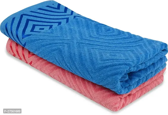 Comfortable Multicoloured Bath On Cotton 500 Gsm Bath Towel Set-thumb0